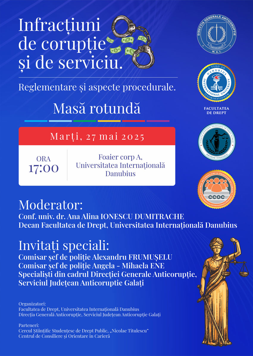 Masa rotundă cu tema: Infractiuni de coruptie și de serviciu. Reglementare și aspecte procedurale