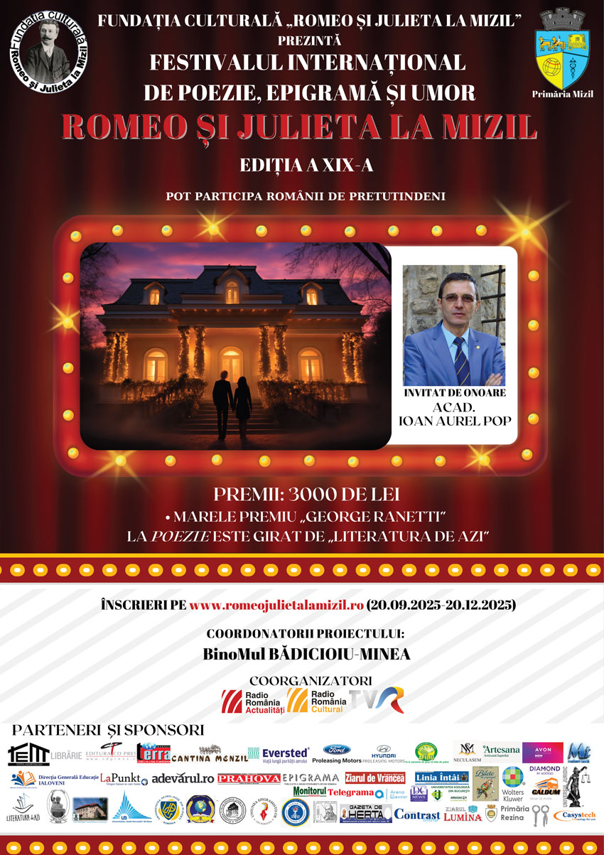 Mizilul, capitala iubirii și a umorului - Festivalul „Romeo și Julieta la Mizil”- un zâmbet și-o floare 